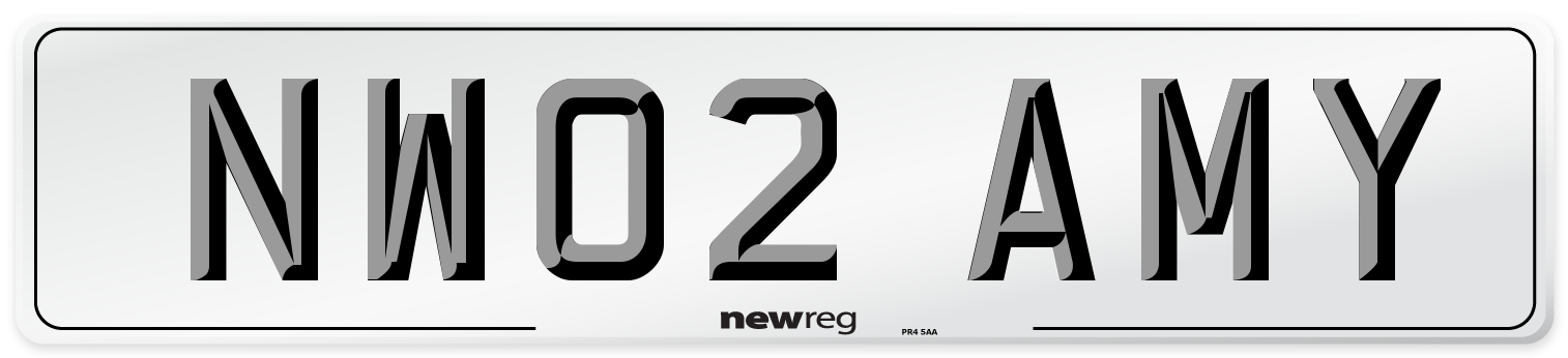 NW02 AMY Number Plate from New Reg